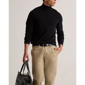 Quince Mens L NWT Cashmere Turtleneck Sweater Black Old Money Quiet Lux Minimal